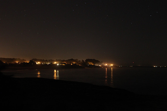Santa Cruz coast line at night